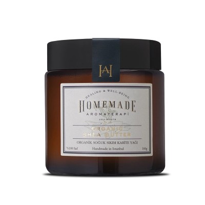Organik Soğuk Sıkım Shea Butter - 100 gr - Homemade Aromaterapi Organik Soğuk Sıkım Shea Butter - 100 gr