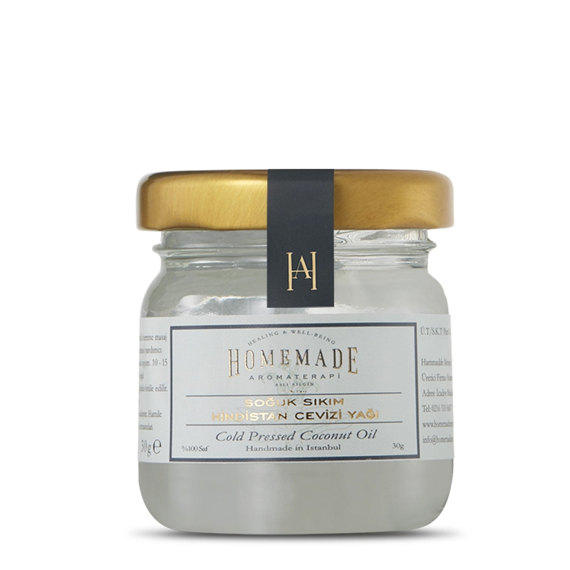 Soğuk Sıkım Hindistan Cevizi Yağı - 30 gr - Homemade Aromaterapi Soğuk Sıkım Hindistan Cevizi Yağı - 30 gr